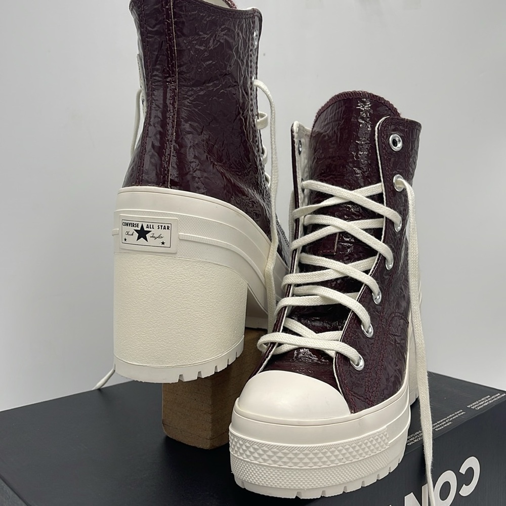 Converse WMNS High-Top Heeled Platform Sneakers CHUCK 70 DE LUXE HEEL HI BOOTS - Picture 8 of 16